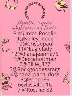 “Let’s Go Girls” Train
Rosalie’s 4 Year Poshiversary Celebration